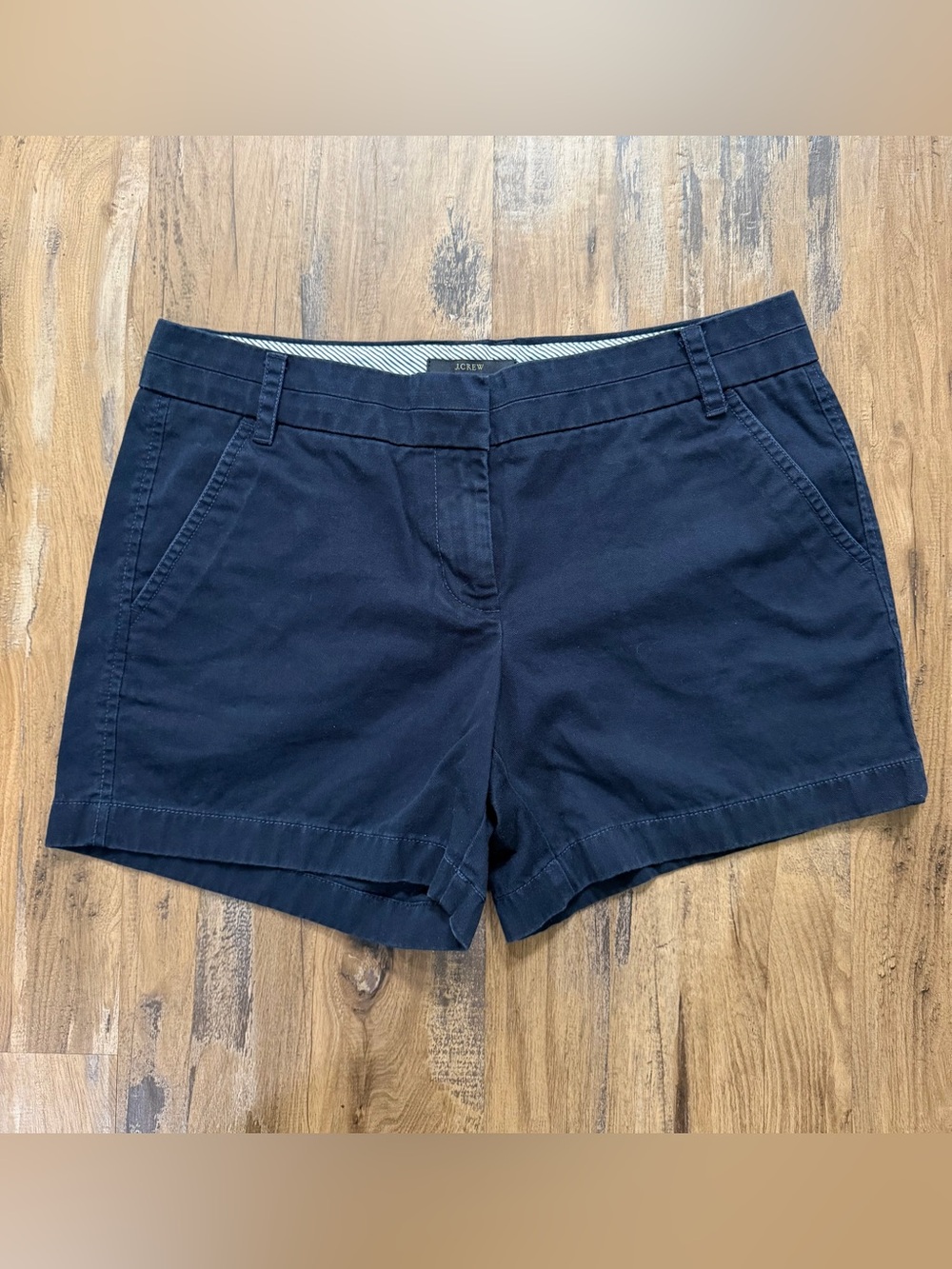 J. Crew Navy Blue Cotton Women's Chino Bermuda Shorts Prep Dressy Casual Coastal